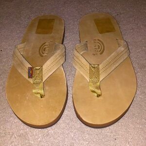 Rainbow Tan Flip Flops Sandals